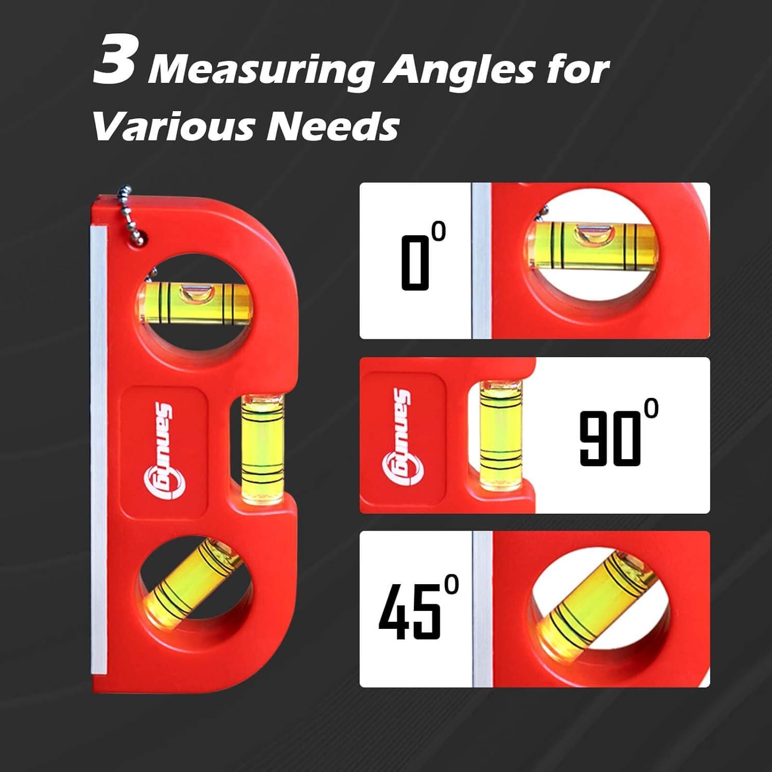 Niveles de Burbuja Sanung, Juego de 2 Portátiles con Base Magnética