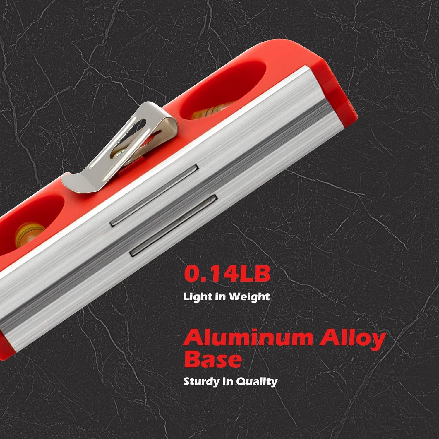 Niveles de Burbuja Sanung, Juego de 2 Portátiles con Base Magnética