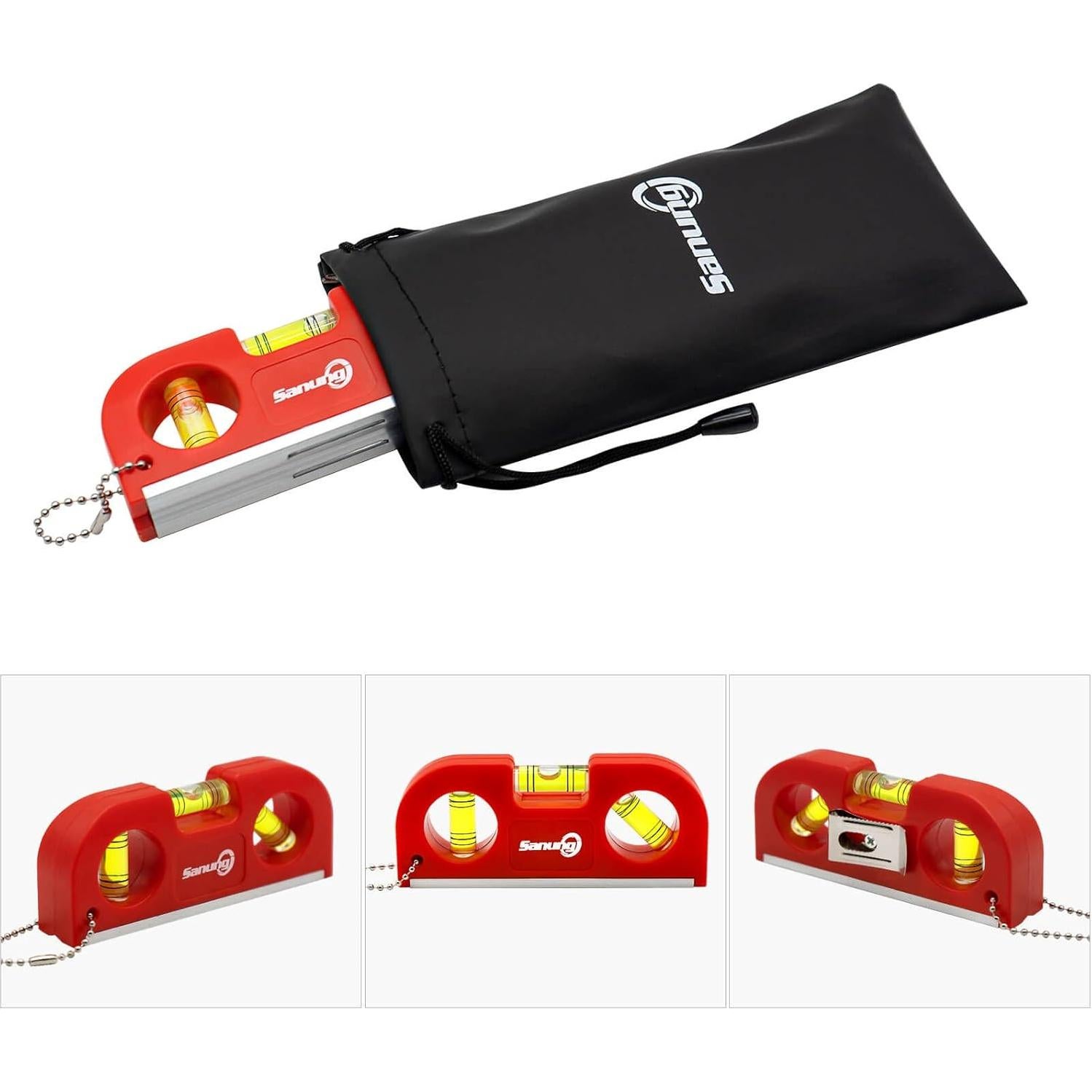 Niveles de Burbuja Sanung, Juego de 2 Portátiles con Base Magnética