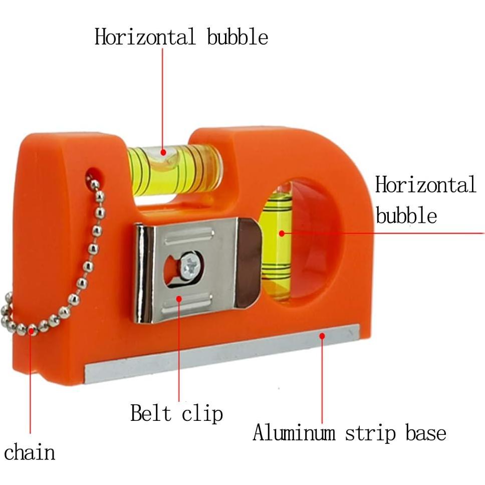 Nivel de Burbuja Mini Horizontal The Yan He 8.5cm Naranja