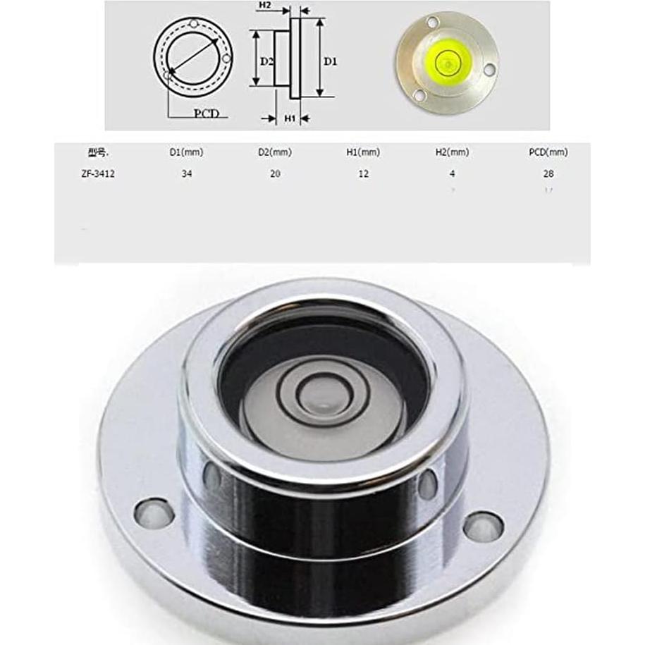 Nivel de Burbuja Circular Preamer 34mm Aluminio Verde