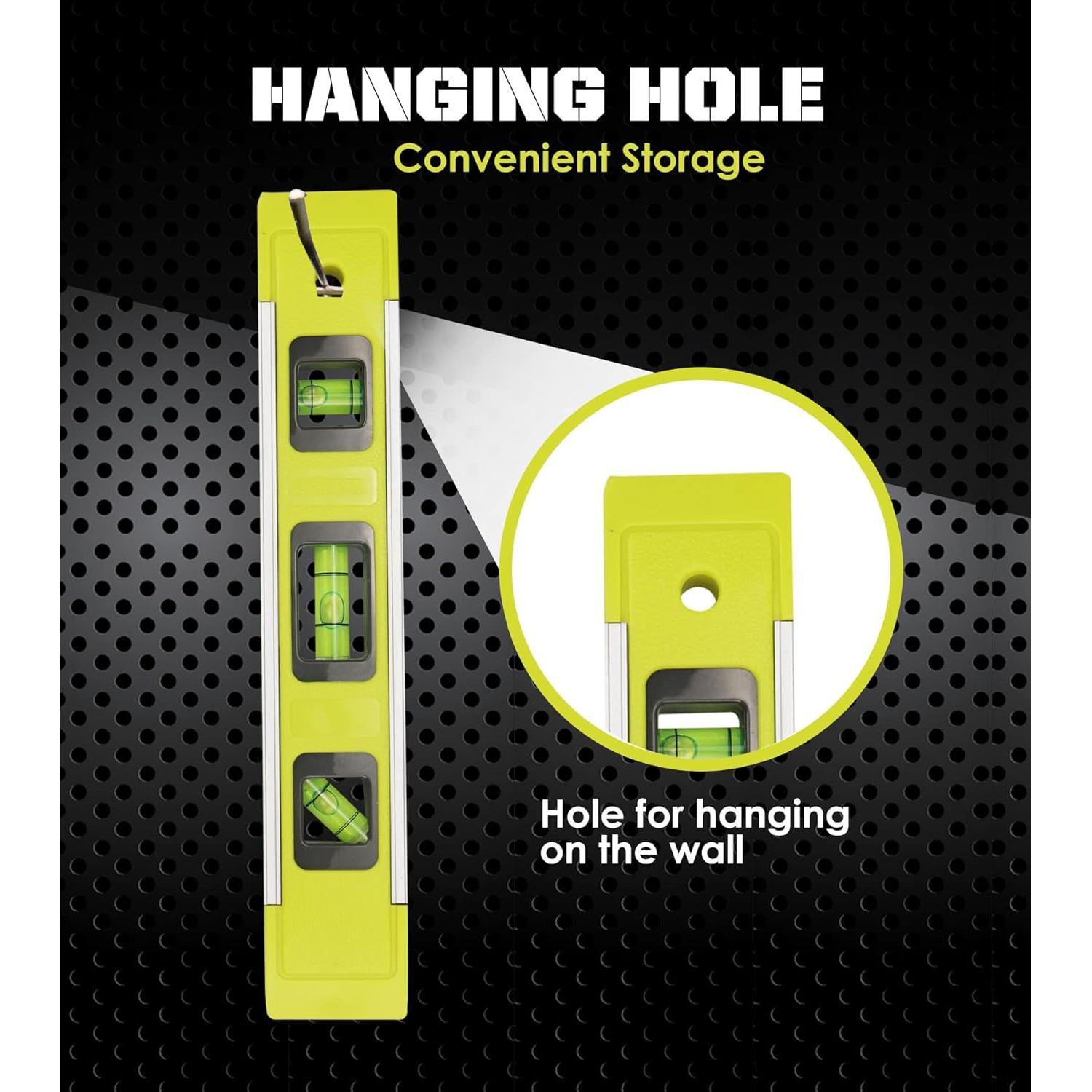 Nivel de Torpedo Magnético DIFFLIFE 225mm Aluminio Verde