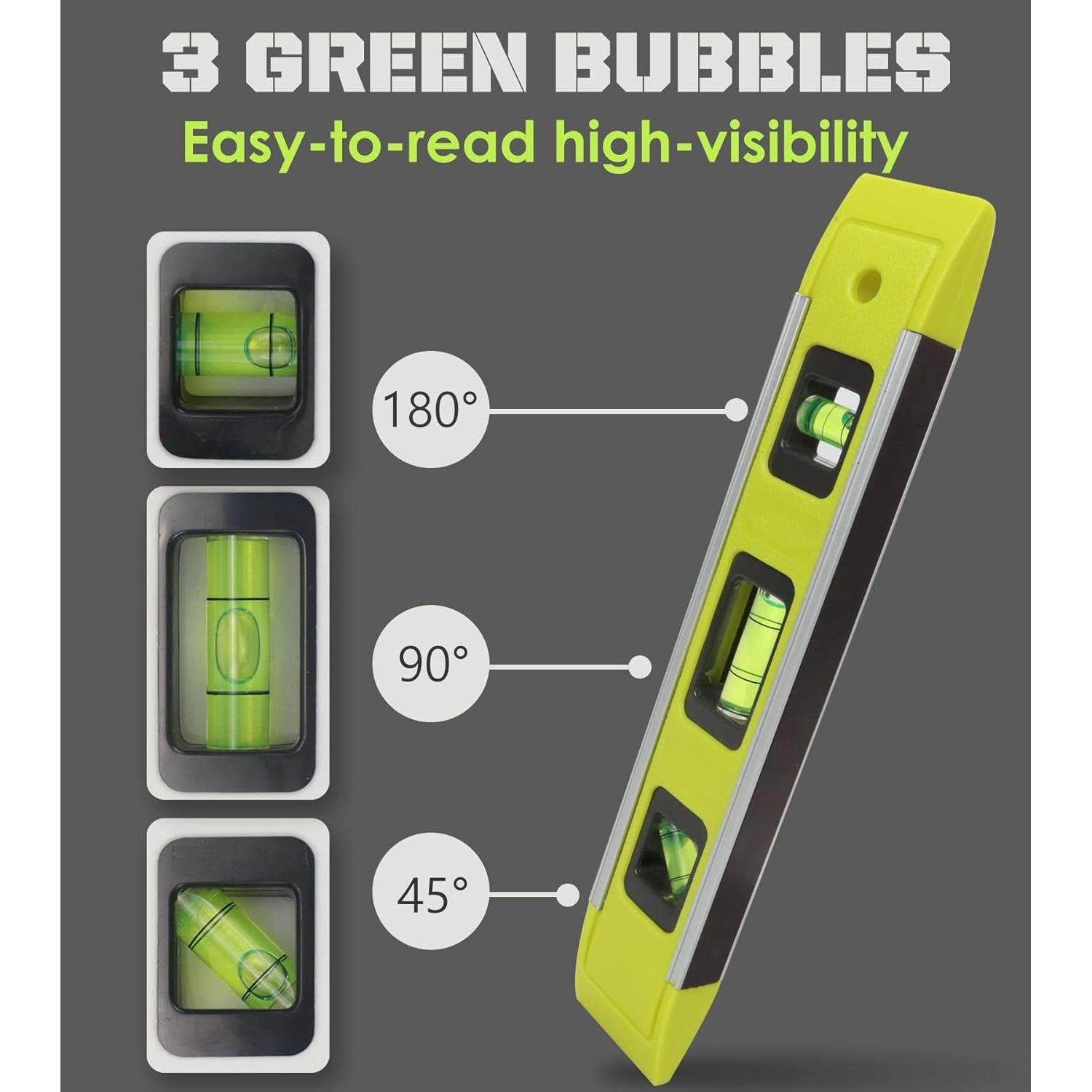 Nivel de Torpedo Magnético DIFFLIFE 225mm Aluminio Verde