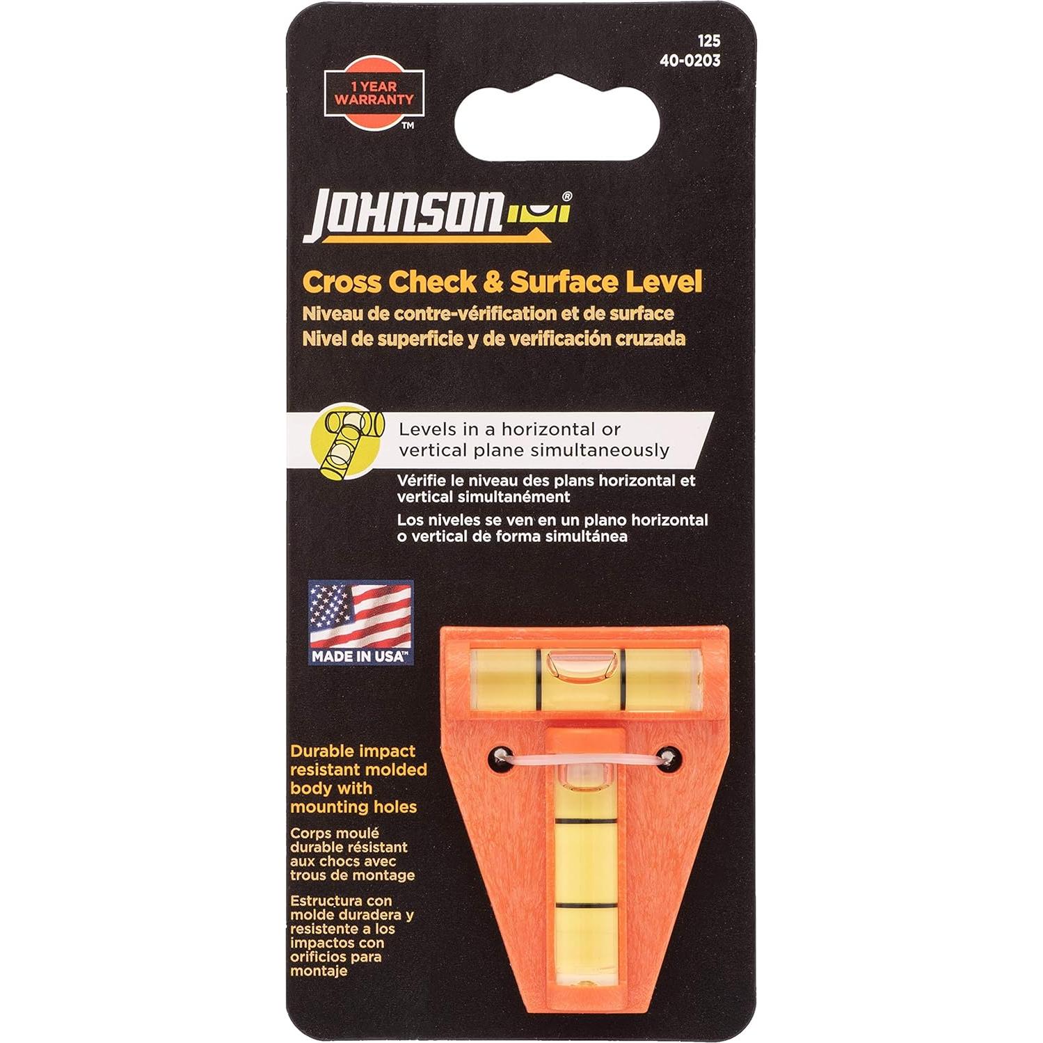 Nivel de Comprobación Cruzada Johnson 125 Naranja 1 Nivel