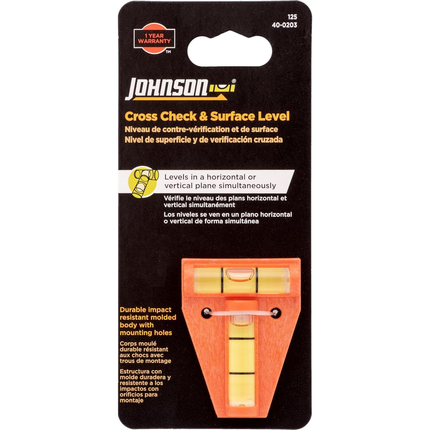 Nivel de Comprobación Cruzada Johnson 125 Naranja 1 Nivel