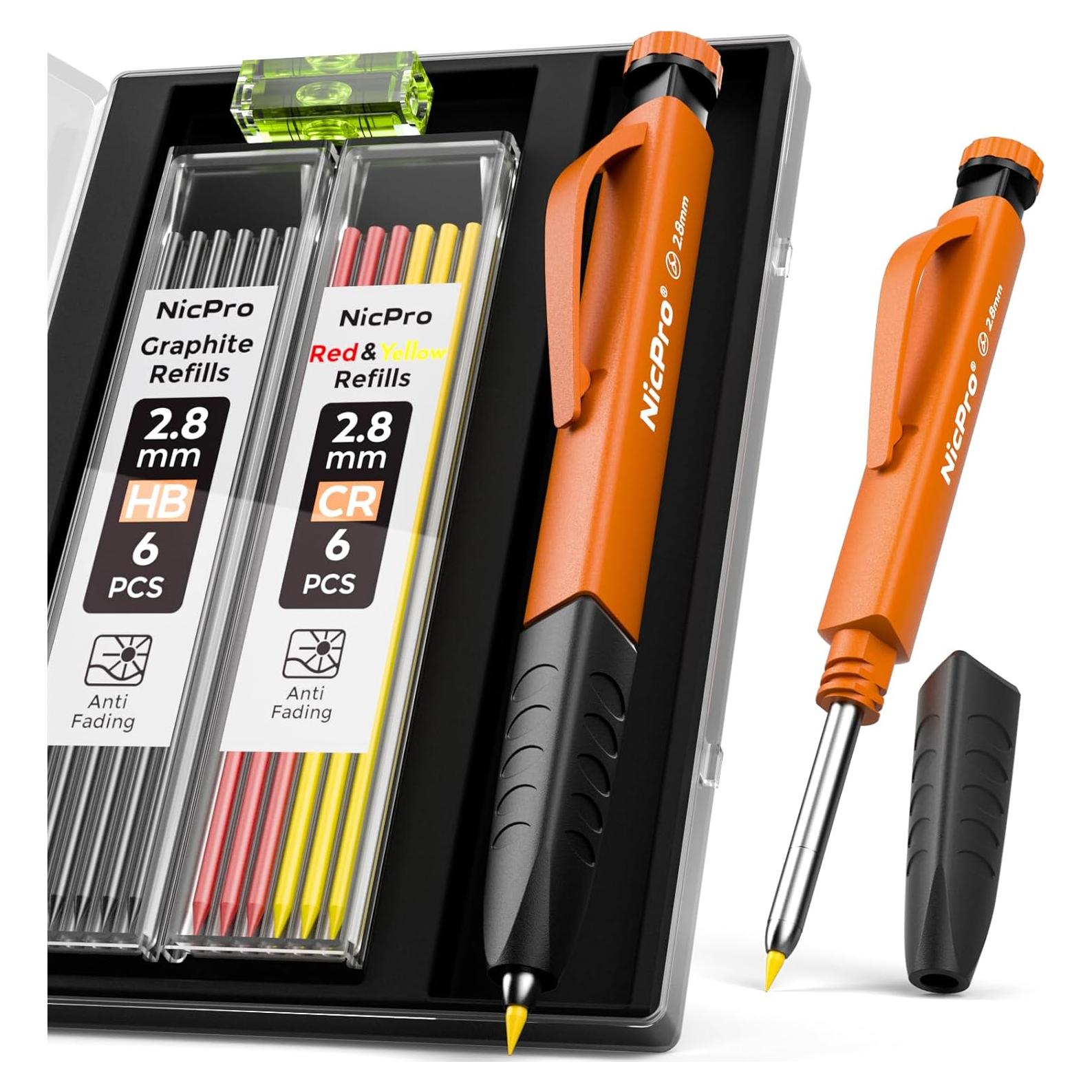 Juego de Lápices de Carpintero Nicpro 3-en-1 con Agarre Removible