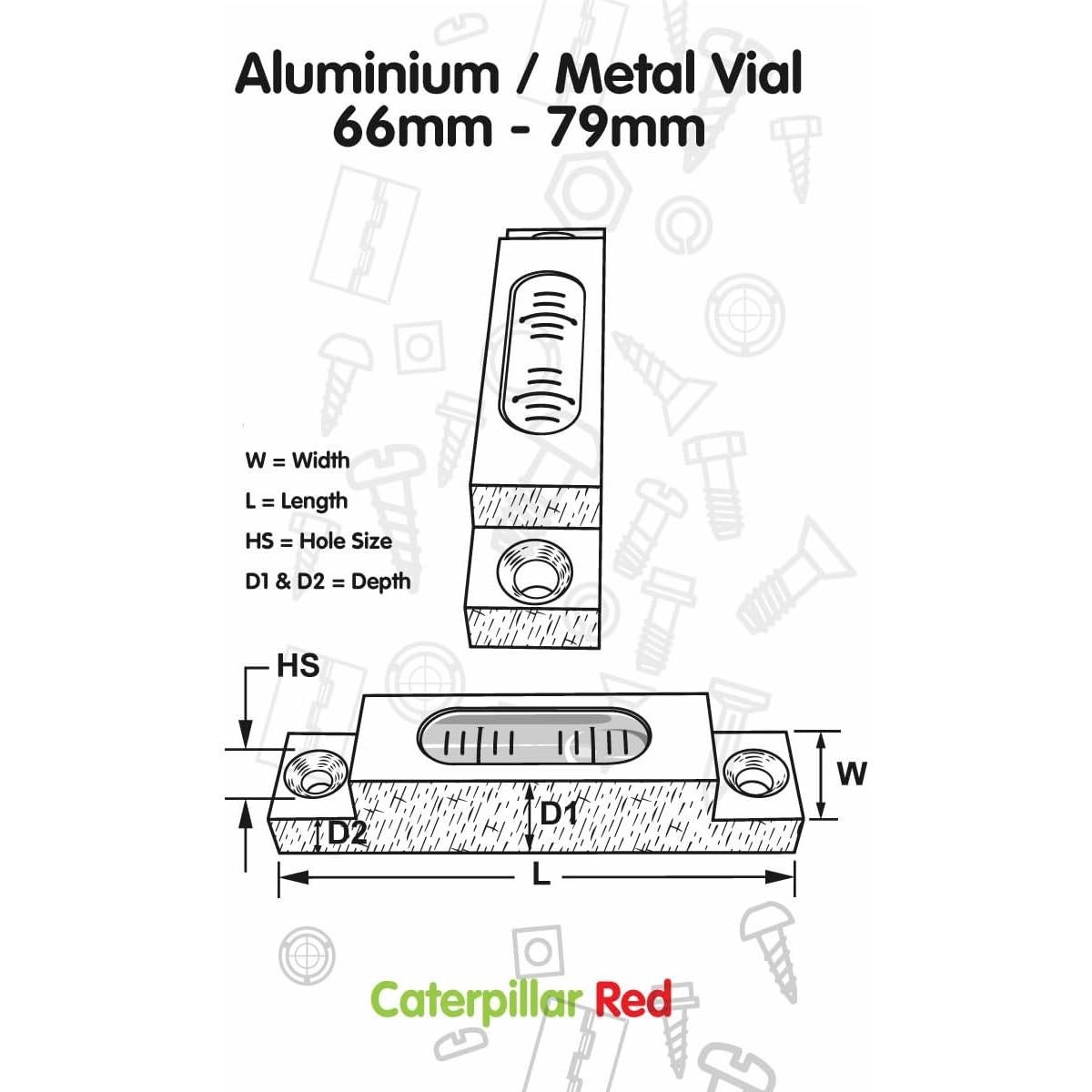 Nivel de Burbuja Espiritual Caterpillar Red 66mm Claro