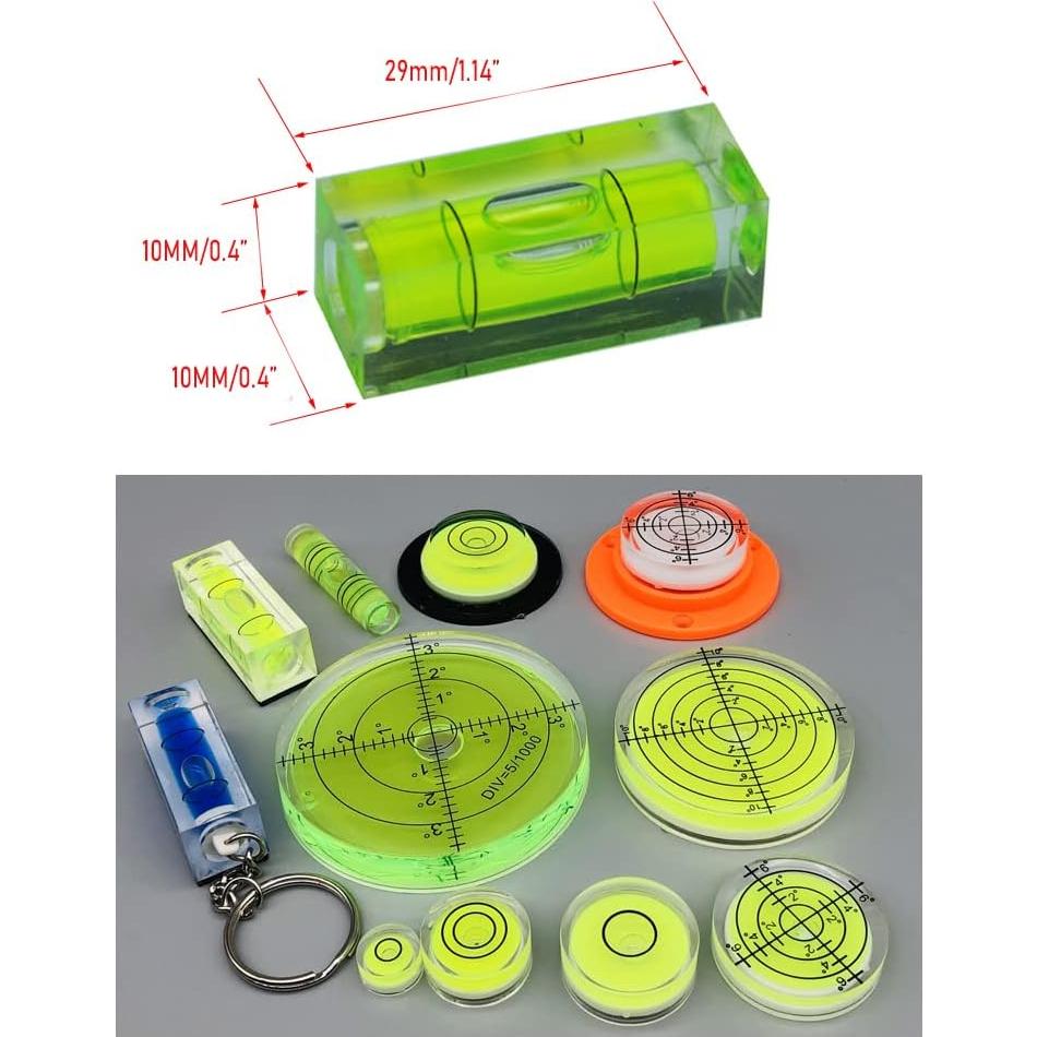Mini nivel de burbuja Preamer 29mm para colgar cuadros - Juego de 2