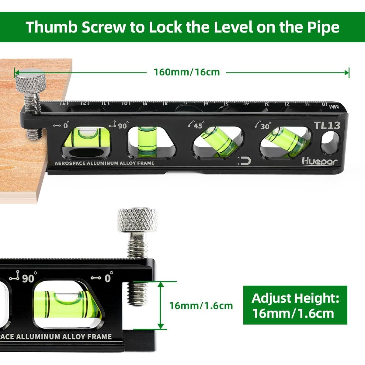 Nivel Torpedo Huepar TL13 Magnético 15.7 cm 4 Viales