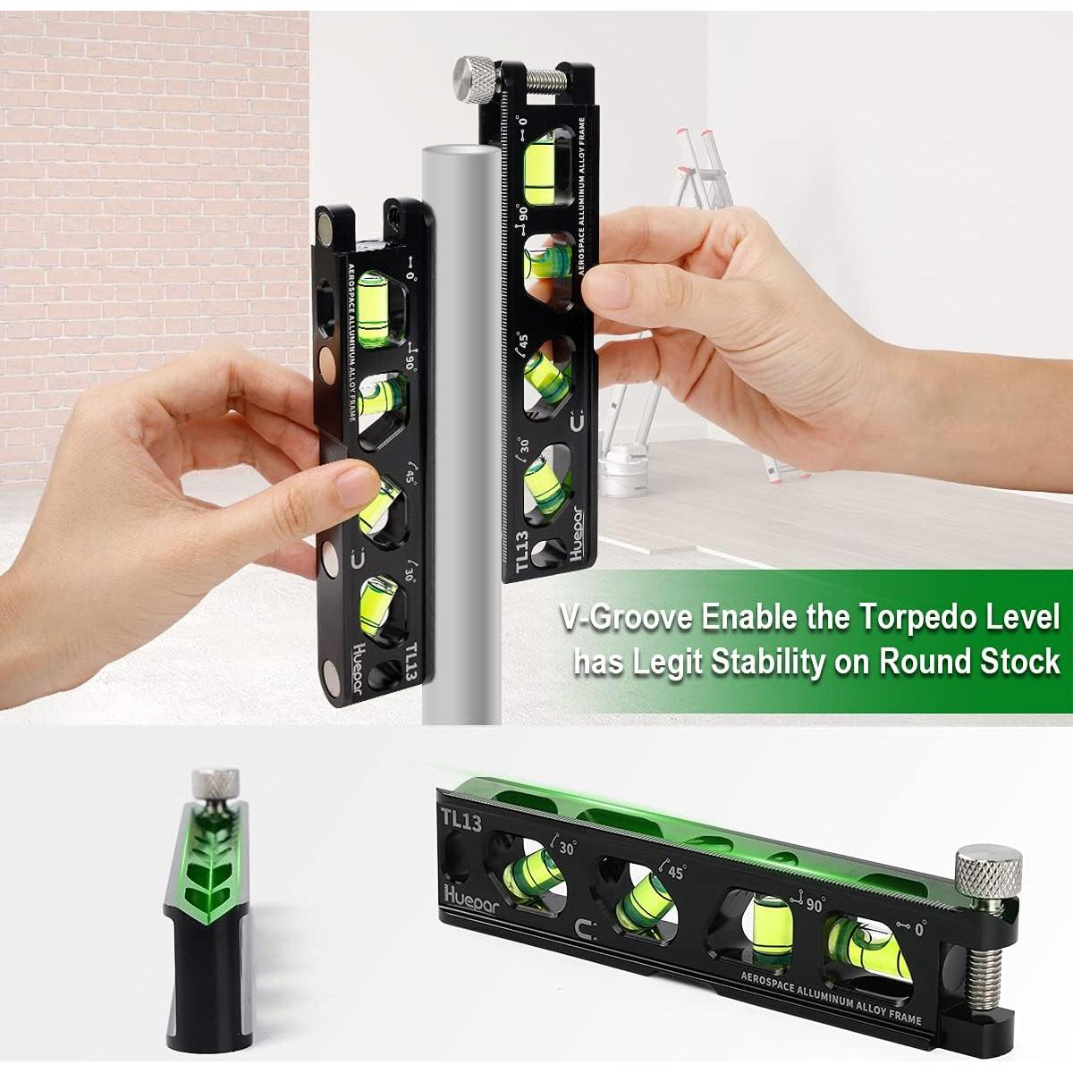 Nivel Torpedo Huepar TL13 Magnético 15.7 cm 4 Viales