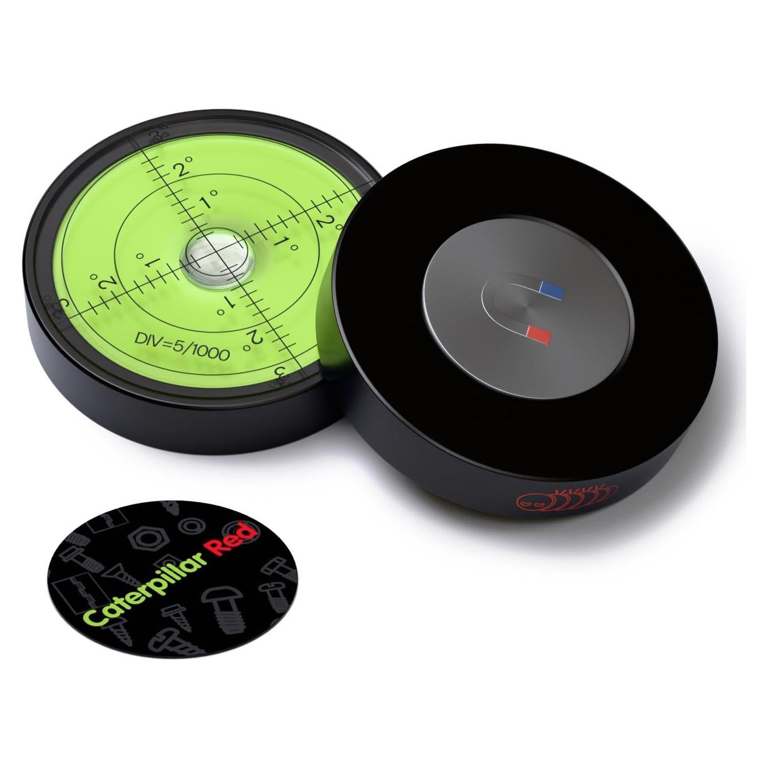 Nivel de Burbuja Magnético Circular Caterpillar Red 60mm Verde