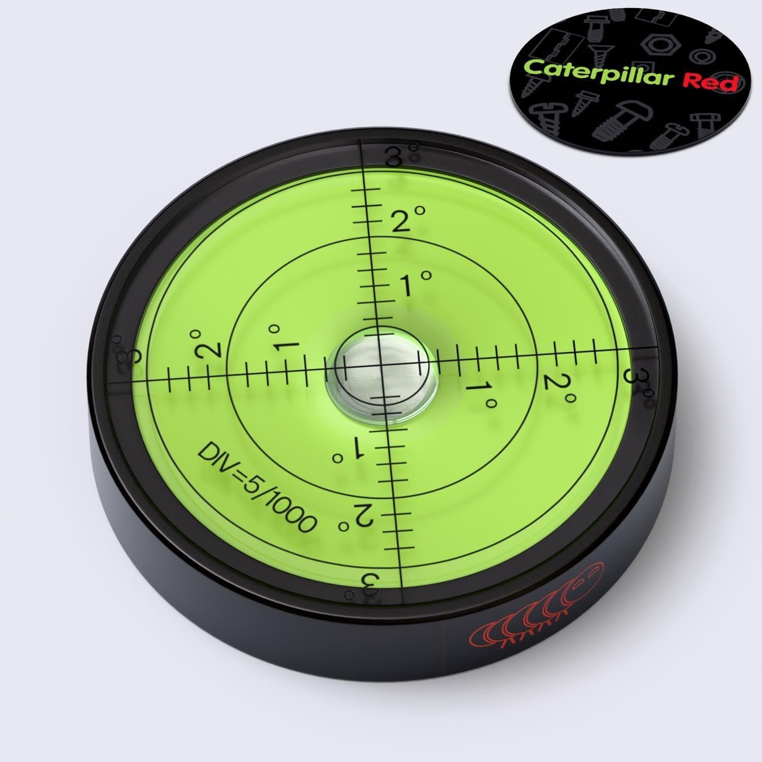 Nivel de Burbuja Magnético Circular Caterpillar Red 60mm Verde