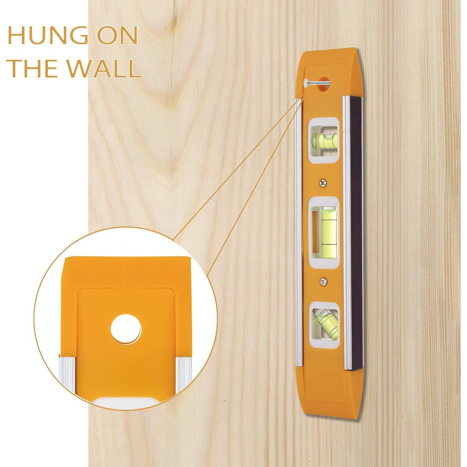 Nivel Torpedo Magnético LAND 22.5 cm con 3 Viales Naranja