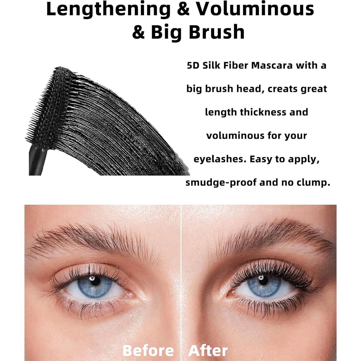 Máscara de Pestañas 5D Púrpura a Prueba de Agua y Larga Duración