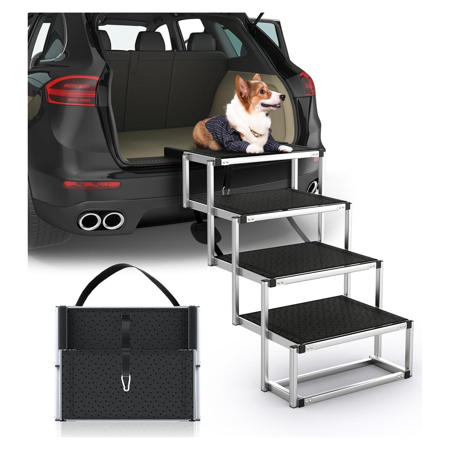 Escalera Plegable para Perros PetRuna 4 Escalones Antideslizante