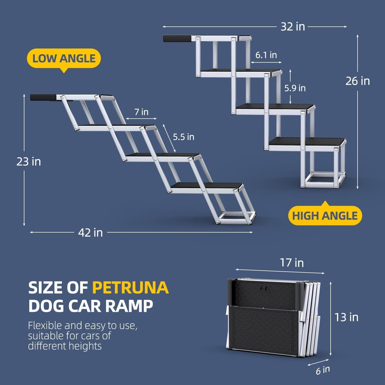 Escalera Plegable para Perros PetRuna 4 Escalones Antideslizante