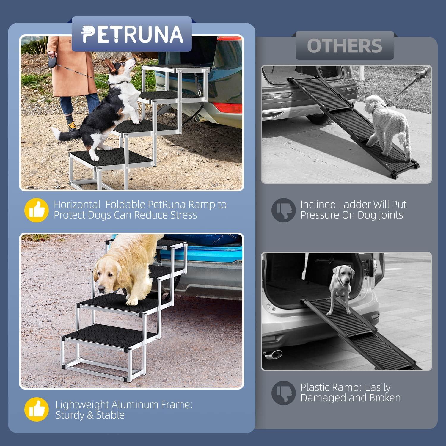 Escalera Plegable para Perros PetRuna 4 Escalones Antideslizante