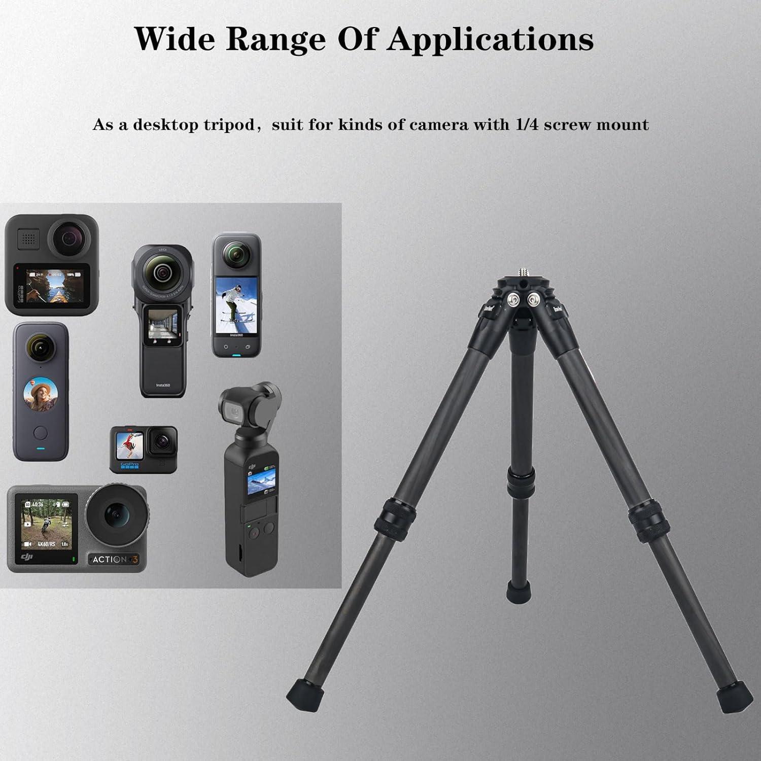 Trípode Mini de Fibra de Carbono Corazón Valiente para Cámaras