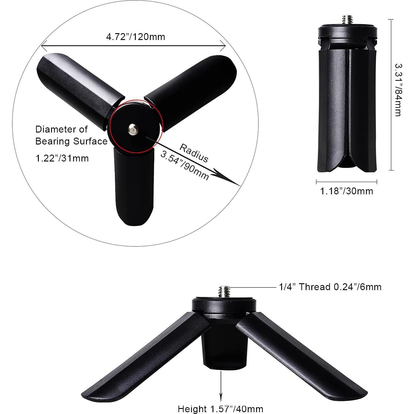 Trípode Mini LUXCEO Soporte de Escritorio 8.41x2.99cm