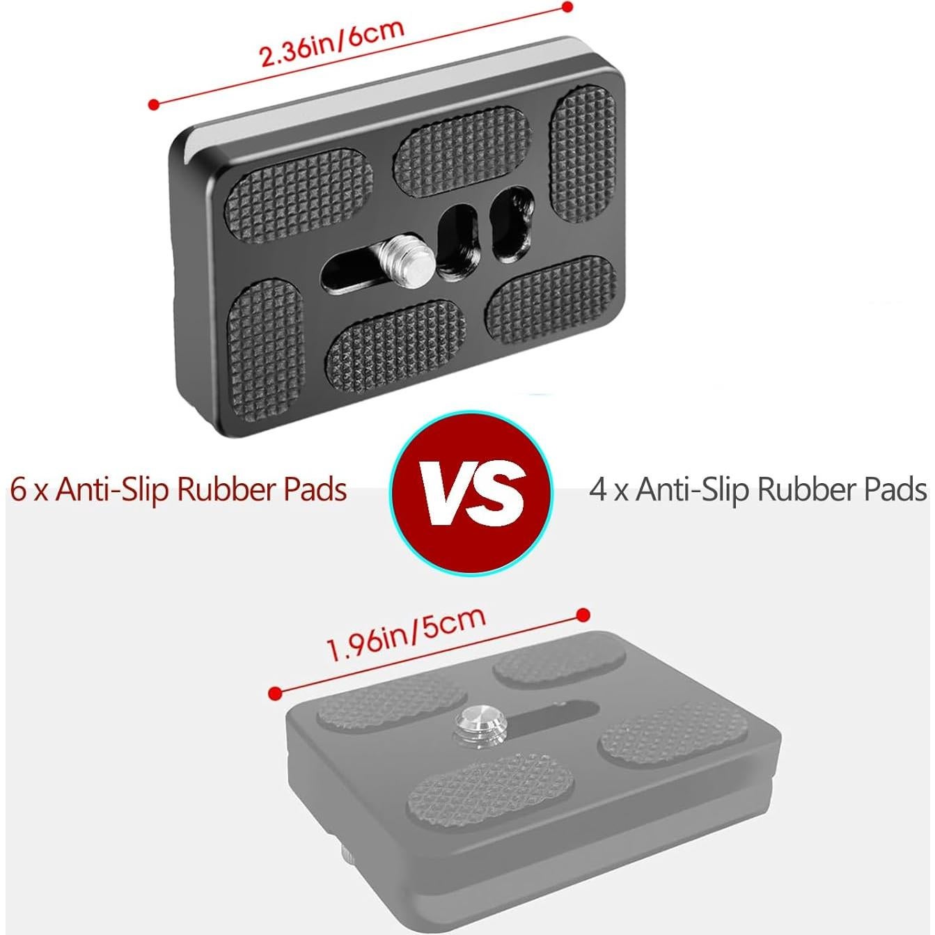 Placa de Liberación Rápida Manbily PU-60 Aluminio 60x38mm Paquete de 2