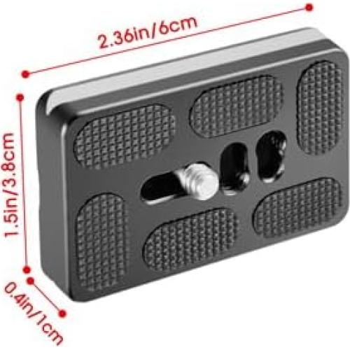 Placa de Liberación Rápida Manbily PU-60 Aluminio 60x38mm Paquete de 2