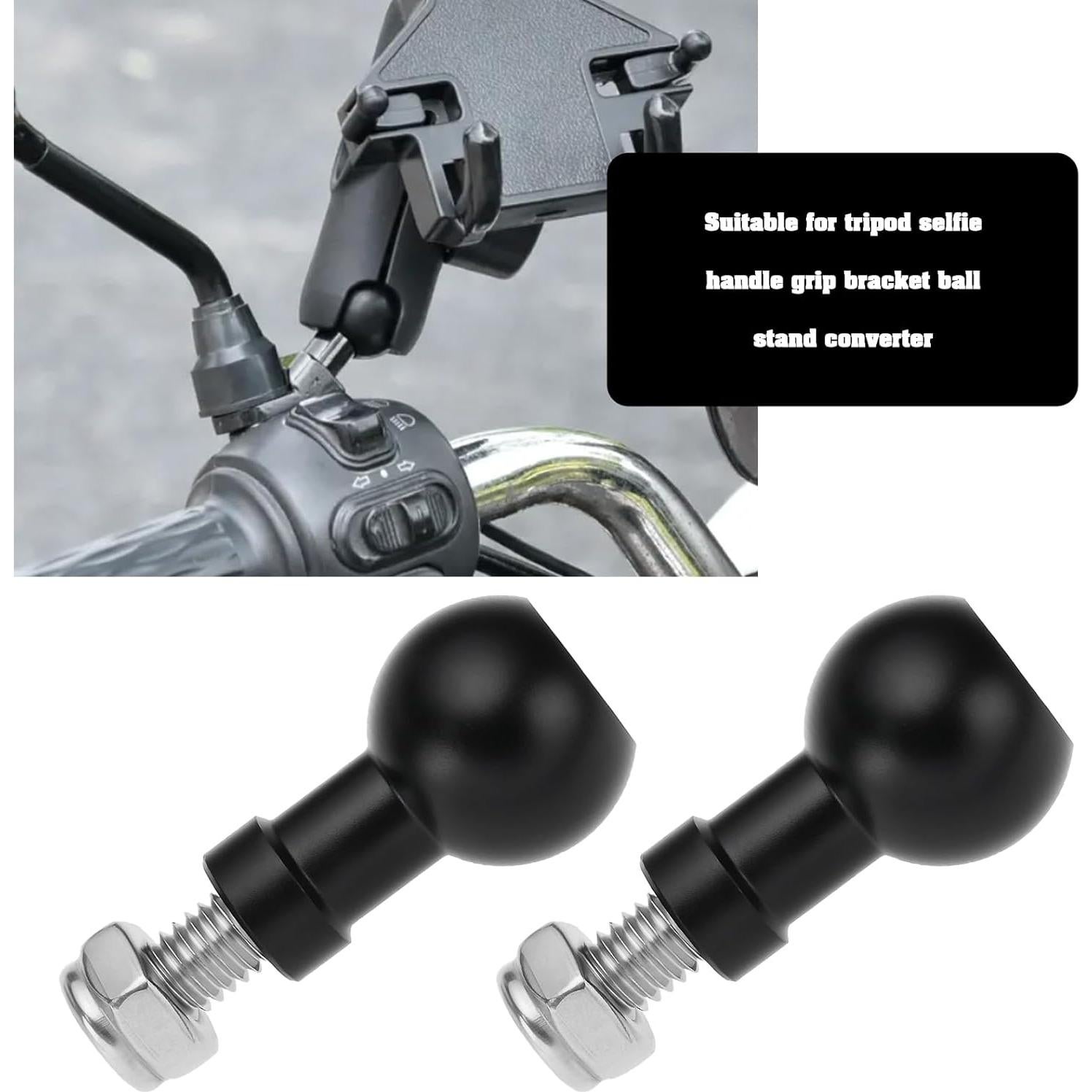 2 Piezas Adaptador de Tornillo M6 con Cabeza de Bola Aluminio