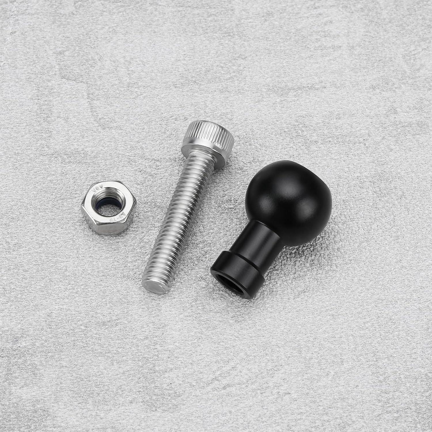 2 Piezas Adaptador de Tornillo M6 con Cabeza de Bola Aluminio