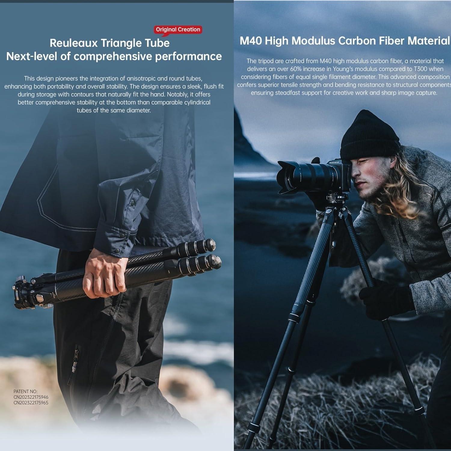 Trípode de Viaje Falcam F38 Pro 1.95kg 61" Fibra de Carbono