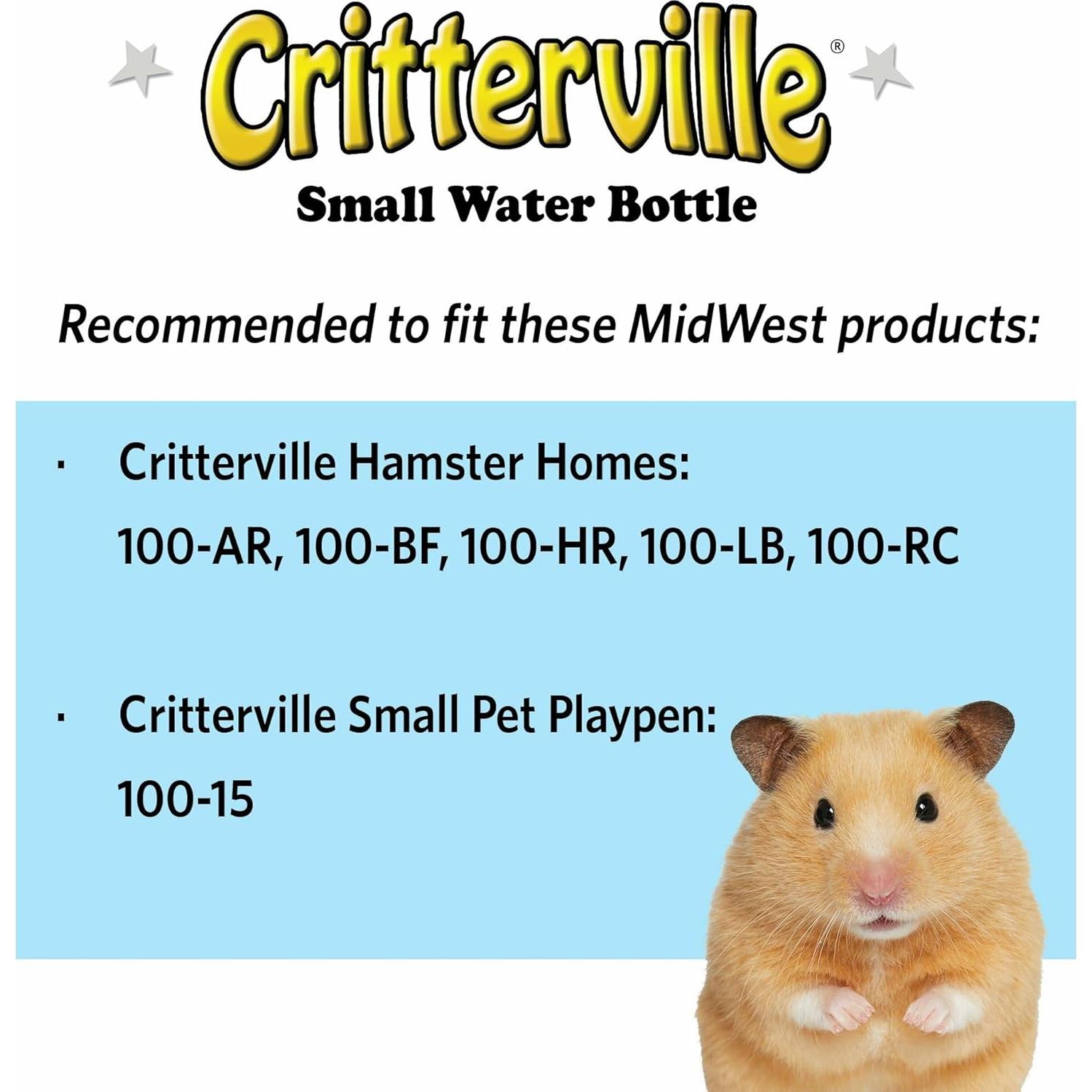 Botella de Agua Pequeña MidWest para Hámsters y Ratones 100 ml