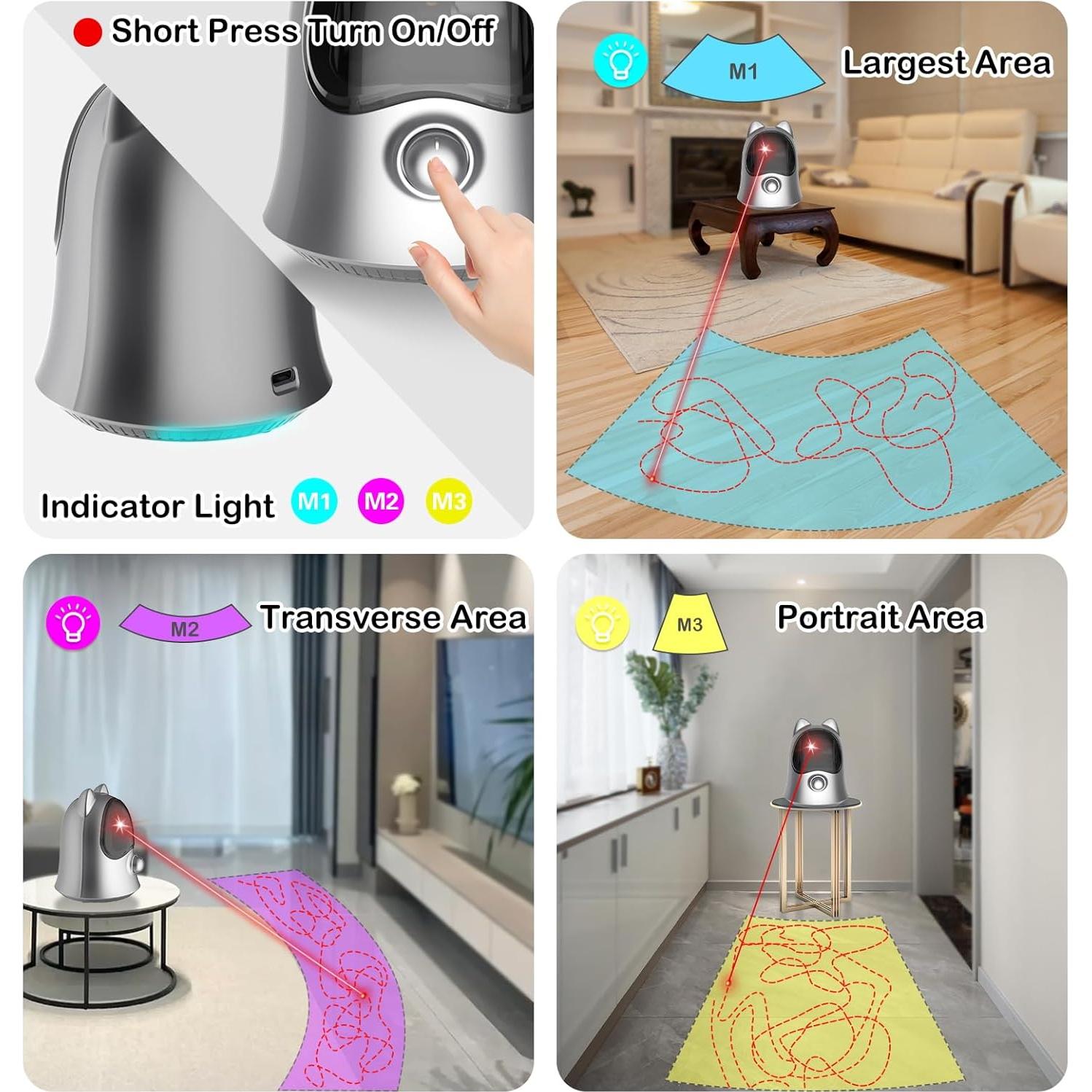 Juguete de láser para gatos Muhhiba, automático y recargable