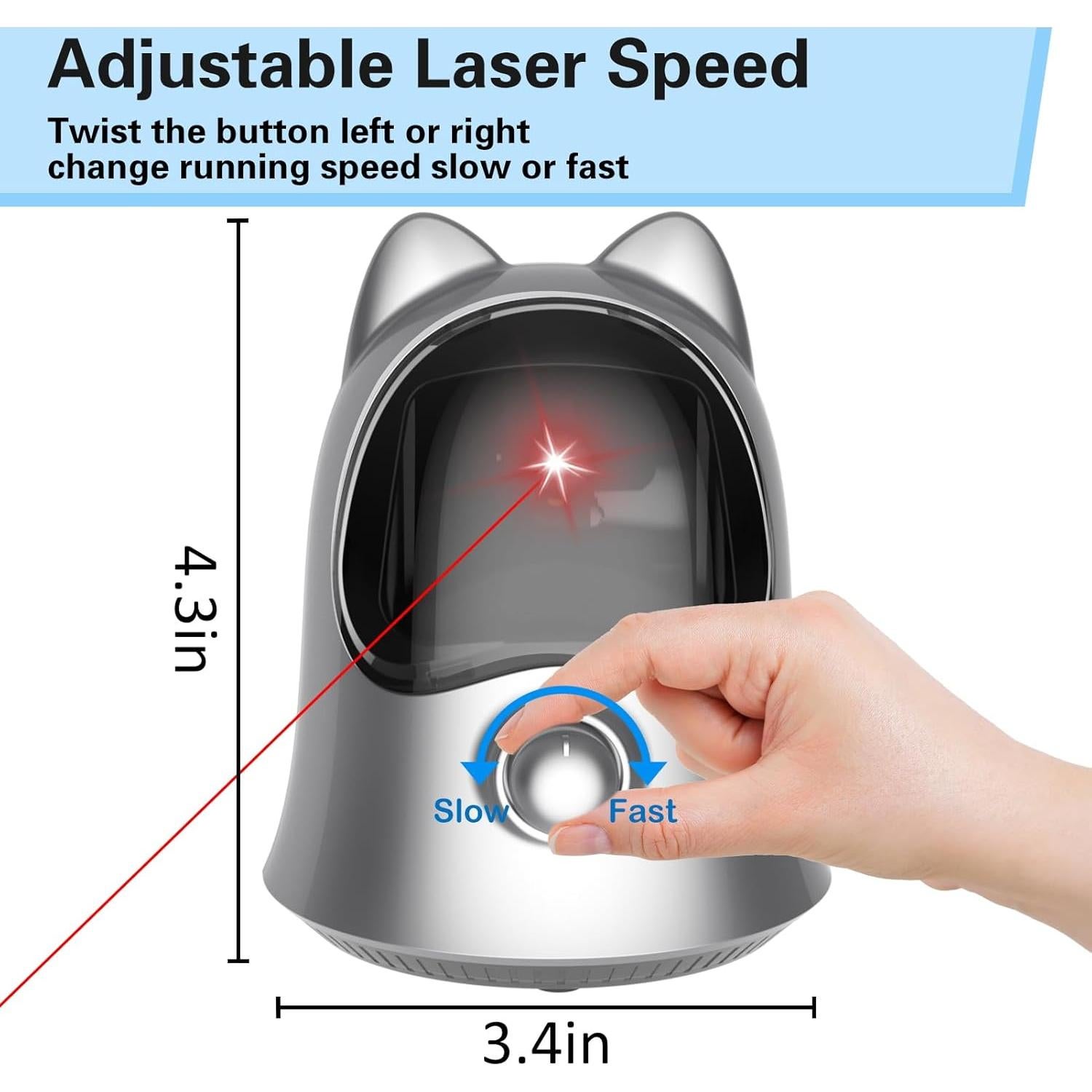 Juguete de láser para gatos Muhhiba, automático y recargable
