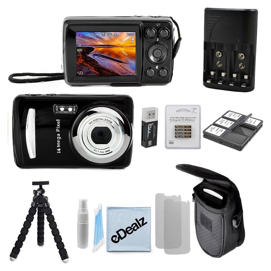 Kit de Vlogging eDealz C77EVK 16MP con Trípode y Accesorios