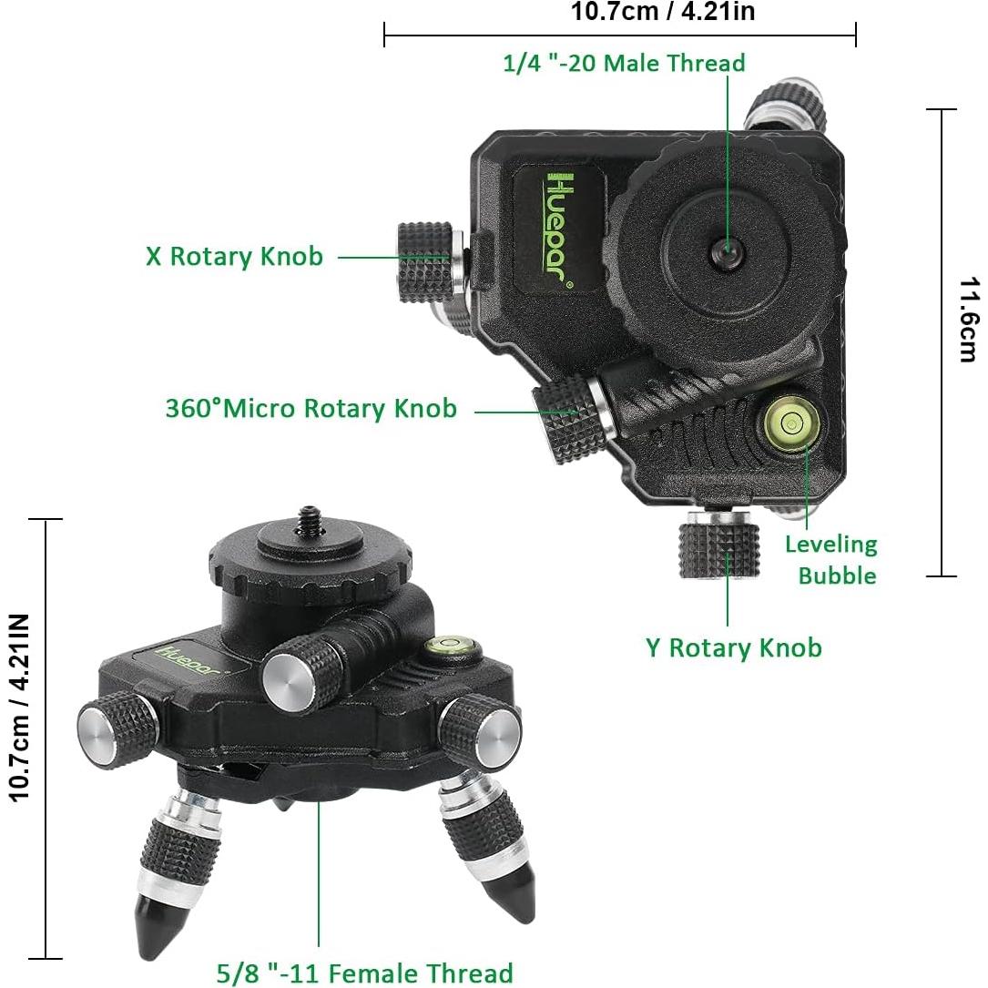 Adaptador de Nivel Láser Huepar AT2 con Base Rotativa 360°