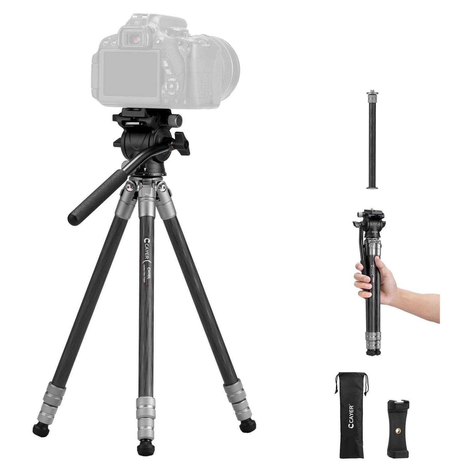 Trípode de Escritorio Cayer CH10L Fibra de Carbono 71 cm