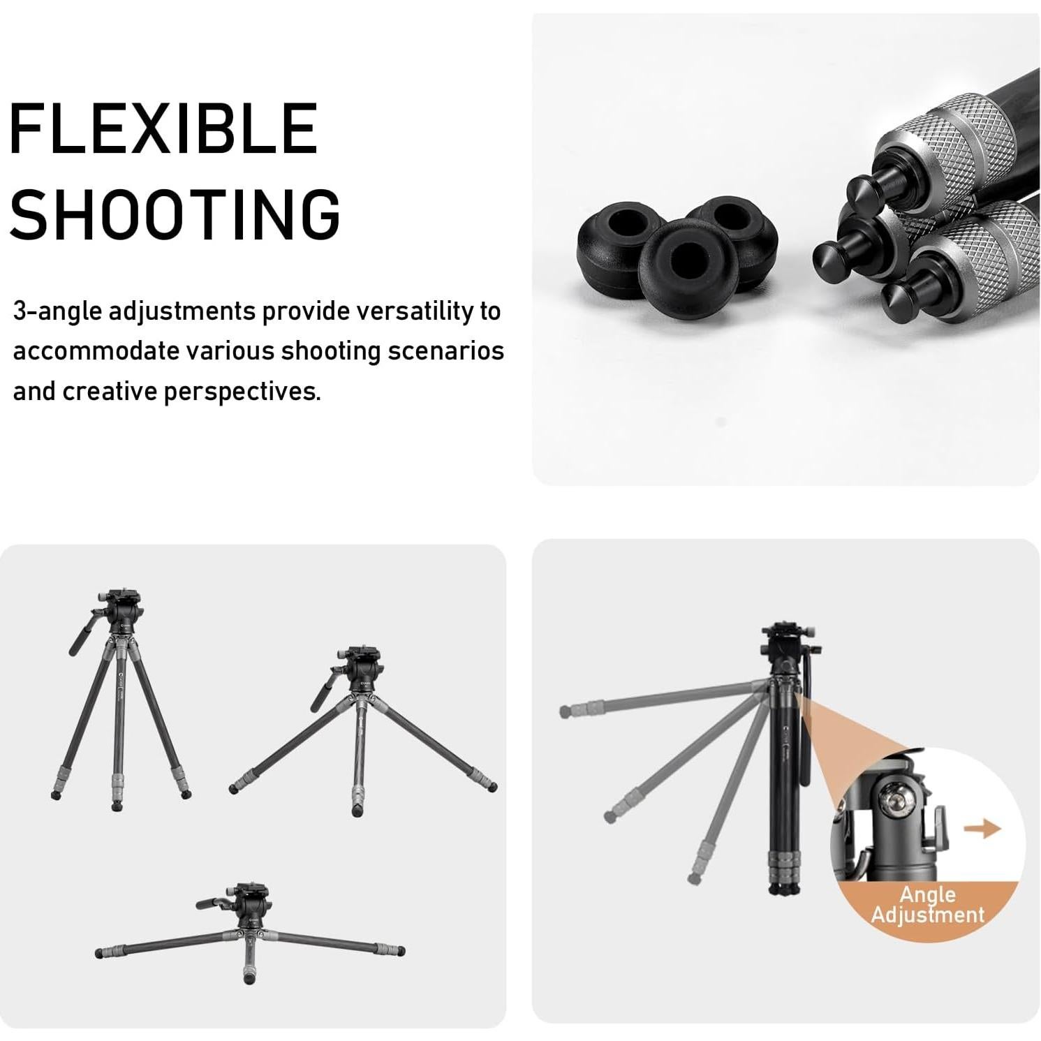 Trípode de Escritorio Cayer CH10L Fibra de Carbono 71 cm