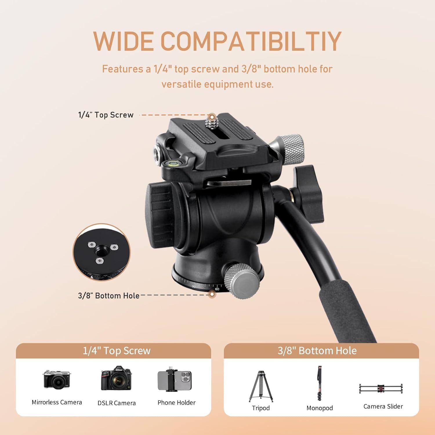 Trípode de Escritorio Cayer CH10L Fibra de Carbono 71 cm