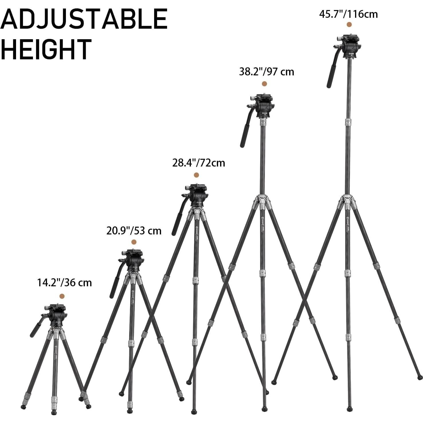 Trípode de Escritorio Cayer CH10L Fibra de Carbono 71 cm