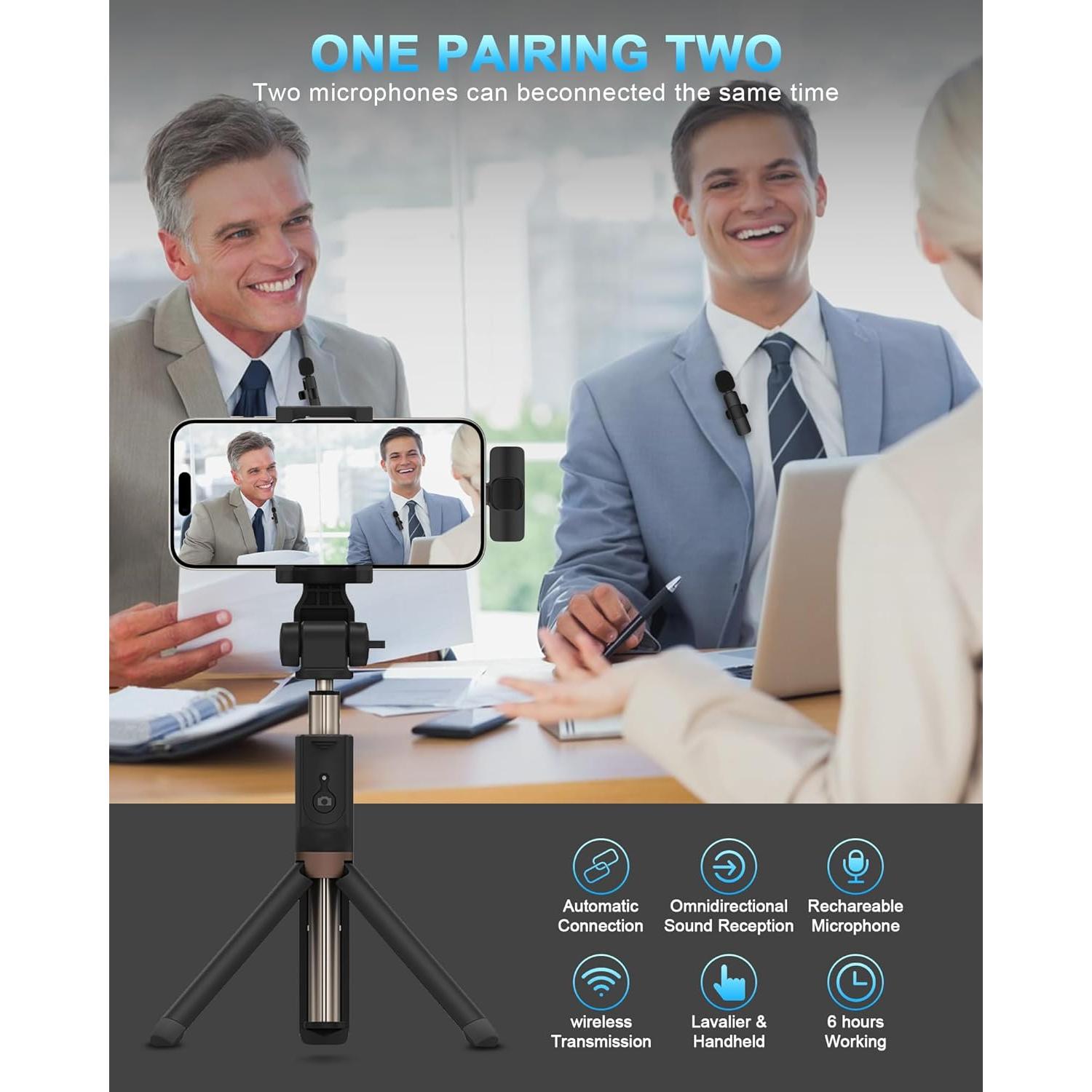 Micrófono Lavalier Inalámbrico Bordsek K1 USB-C para iPhone y Android