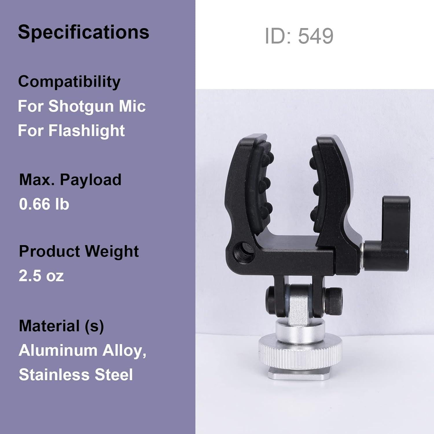 Soporte de micrófono tipo escopeta NICEYRIG US-549, 18.5-35 mm