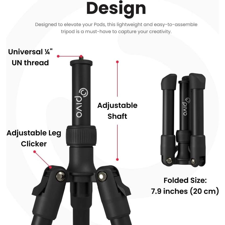 Mini Trípode Pivo de Aluminio 35.56 cm para Smartphone y Cámara