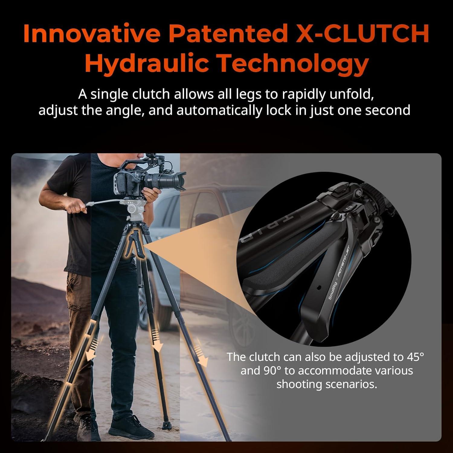 Trípode Hidráulico PequeñoRig Tribex de Fibra de Carbono 155cm