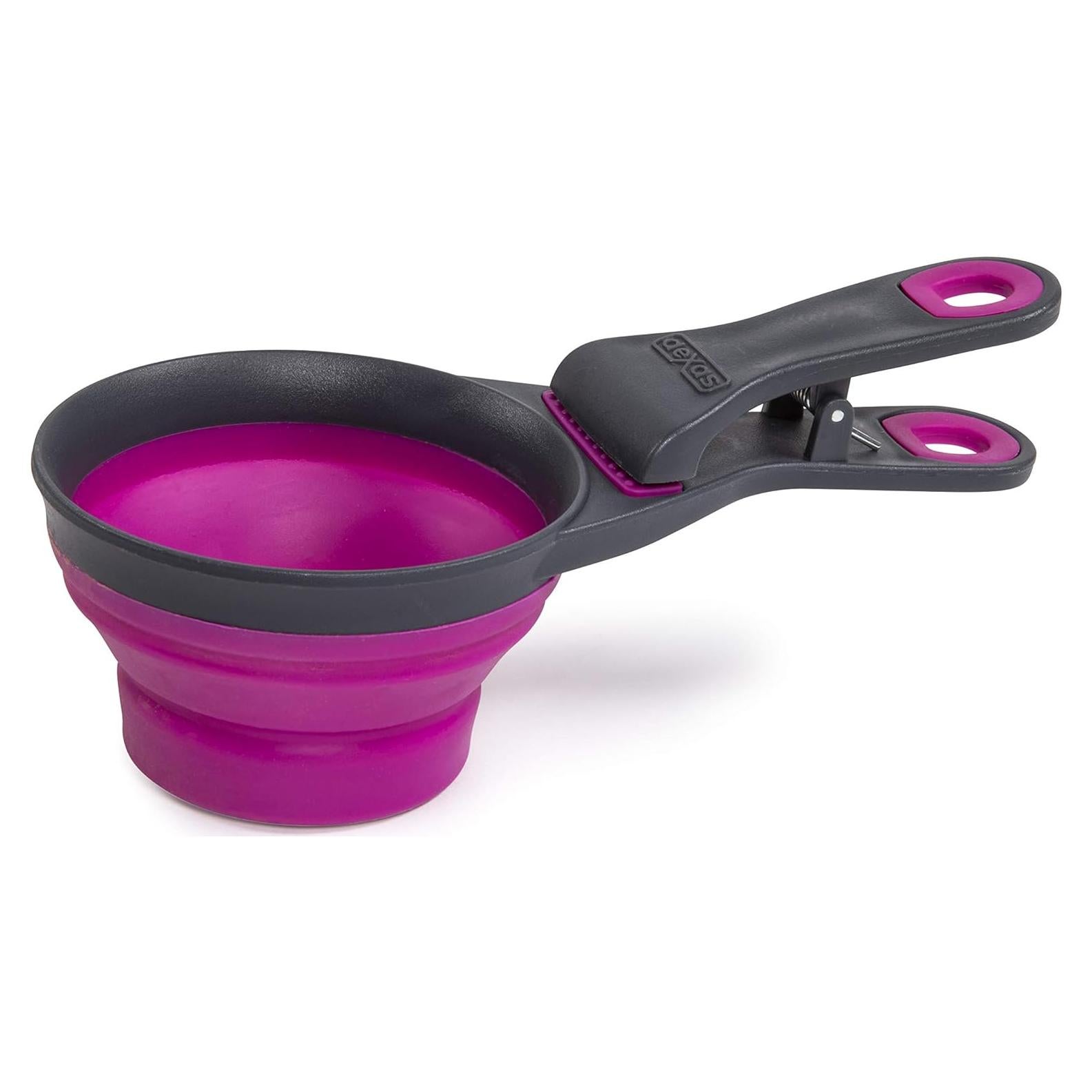 Cucharón Plegable Dexas KlipScoop 1 Taza Fucsia para Mascotas