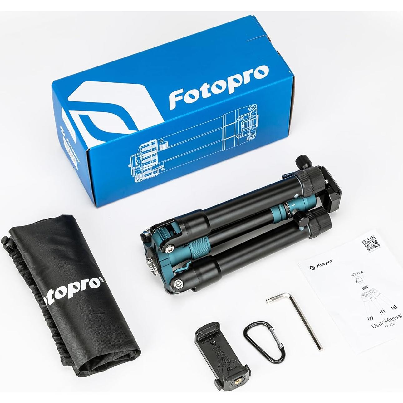 Mini Trípode Fotopro FY-810 Azul Plegable 21.6 CM 3 KG