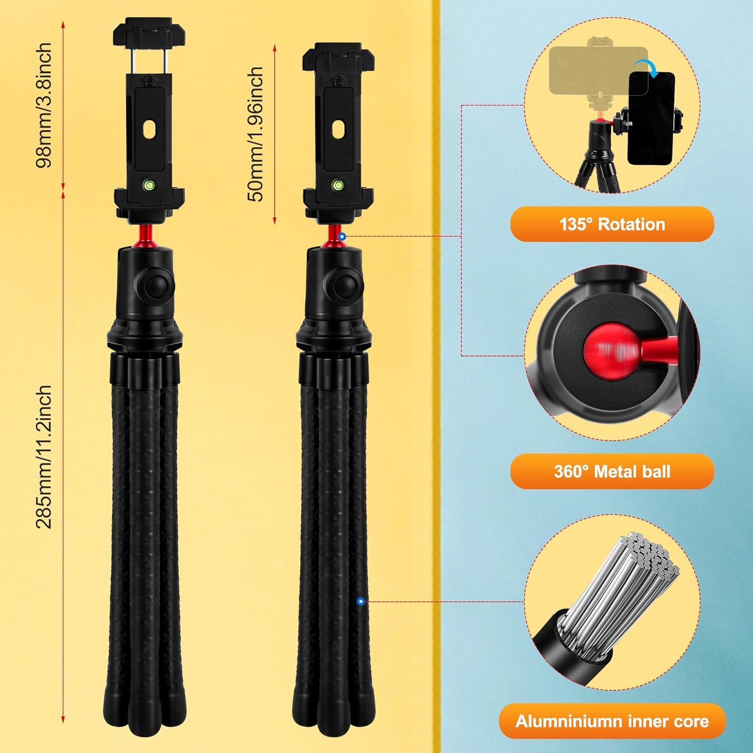 Trípode Flexible Zeadio DV-HDE-HC13 para Cámara y Teléfono