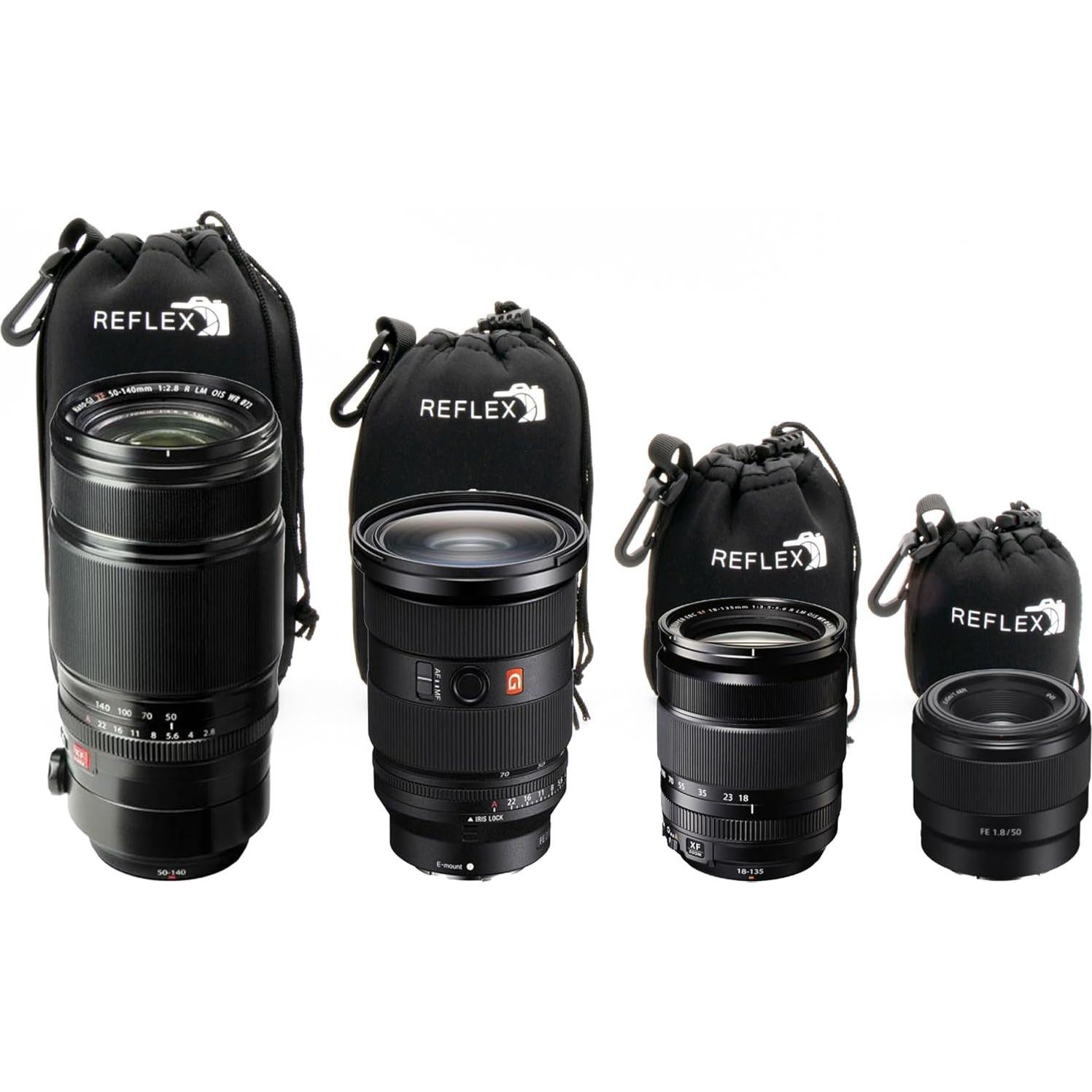 Bolsas de Lente Acolchadas Reflex Camera 4 Pzs S/M/L/XL