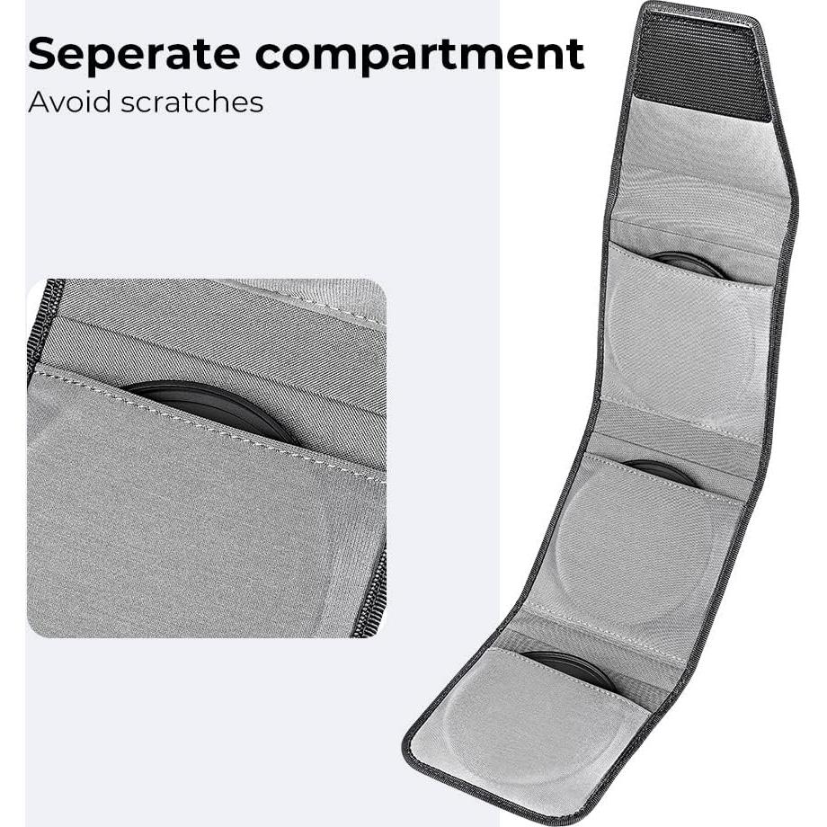 Funda de Filtro de Lente K&F Concept para 3 Filtros hasta 82mm