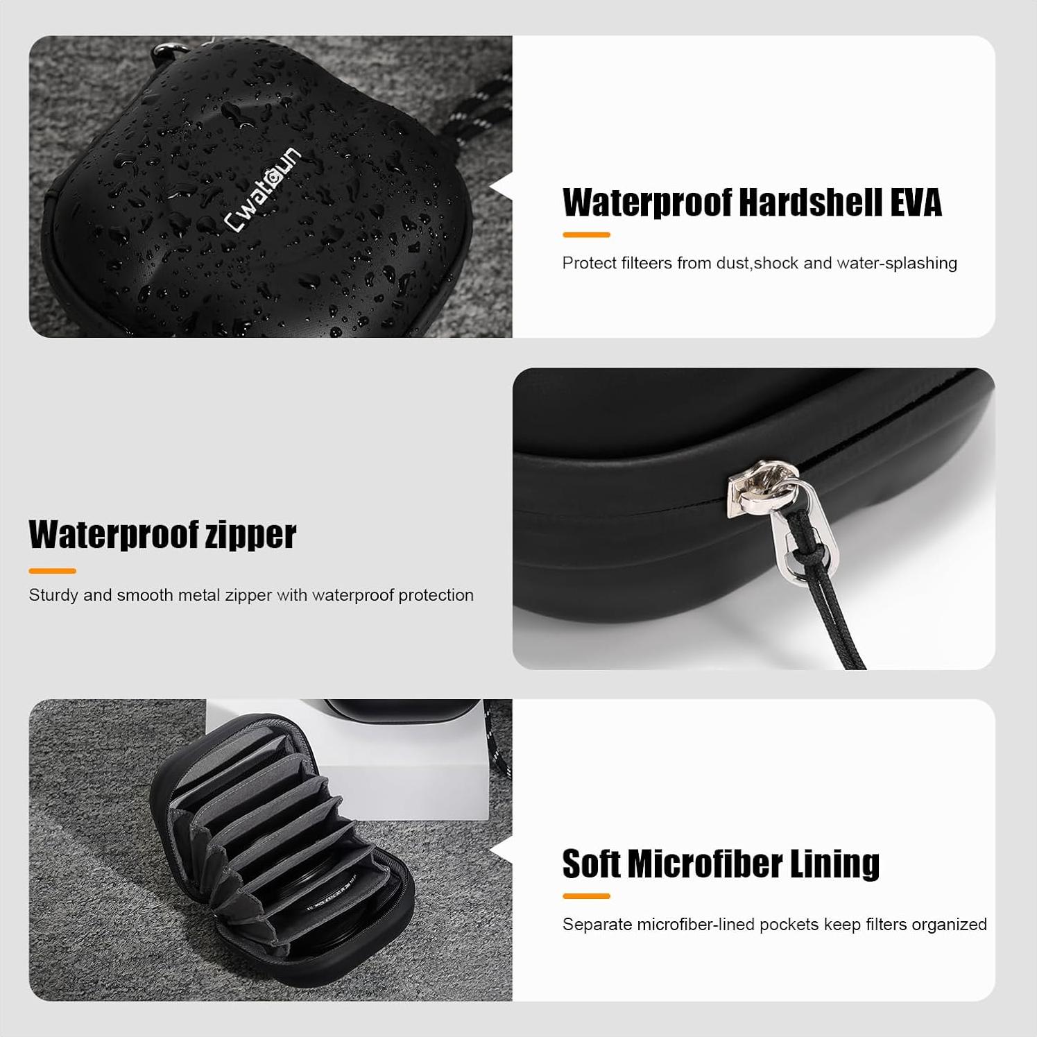 Funda de Filtro de Lente Cwatcun para 7 Filtros 100mm Negra