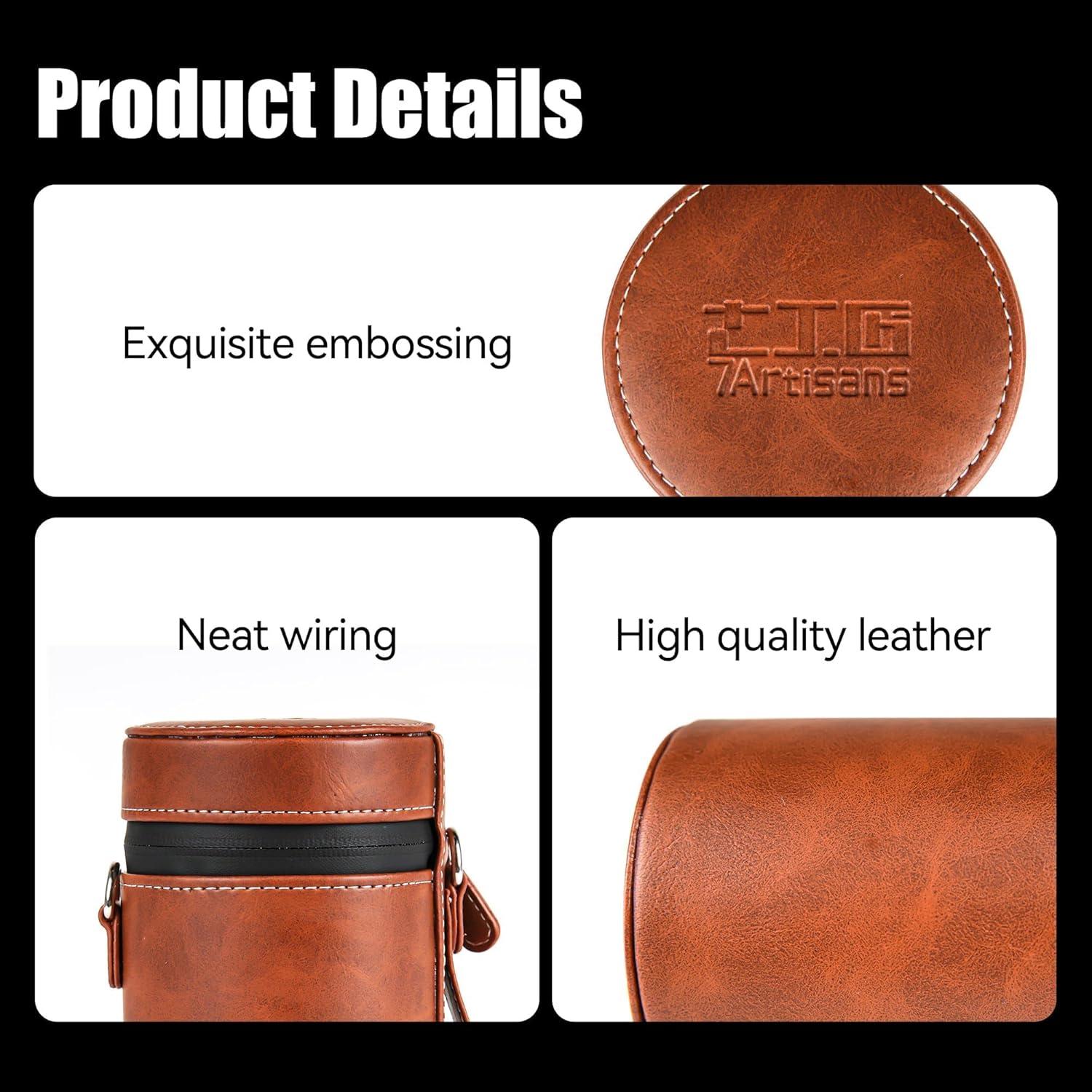 Bolsa de Protección para Lente 7artisans de Cuero Impermeable