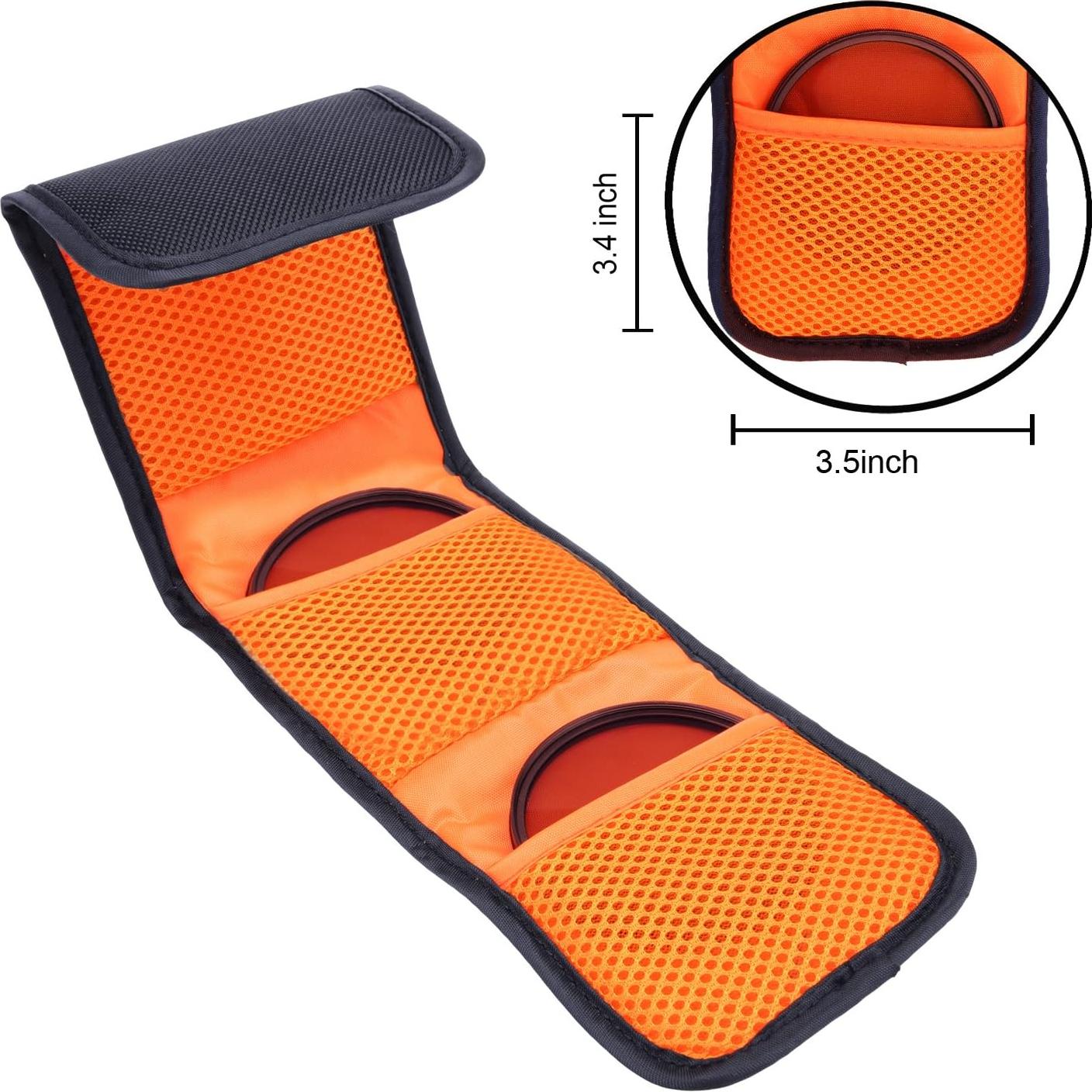 Estuche para Filtros de Lente SunmnDirect 3 Bolsillos 25-77 mm