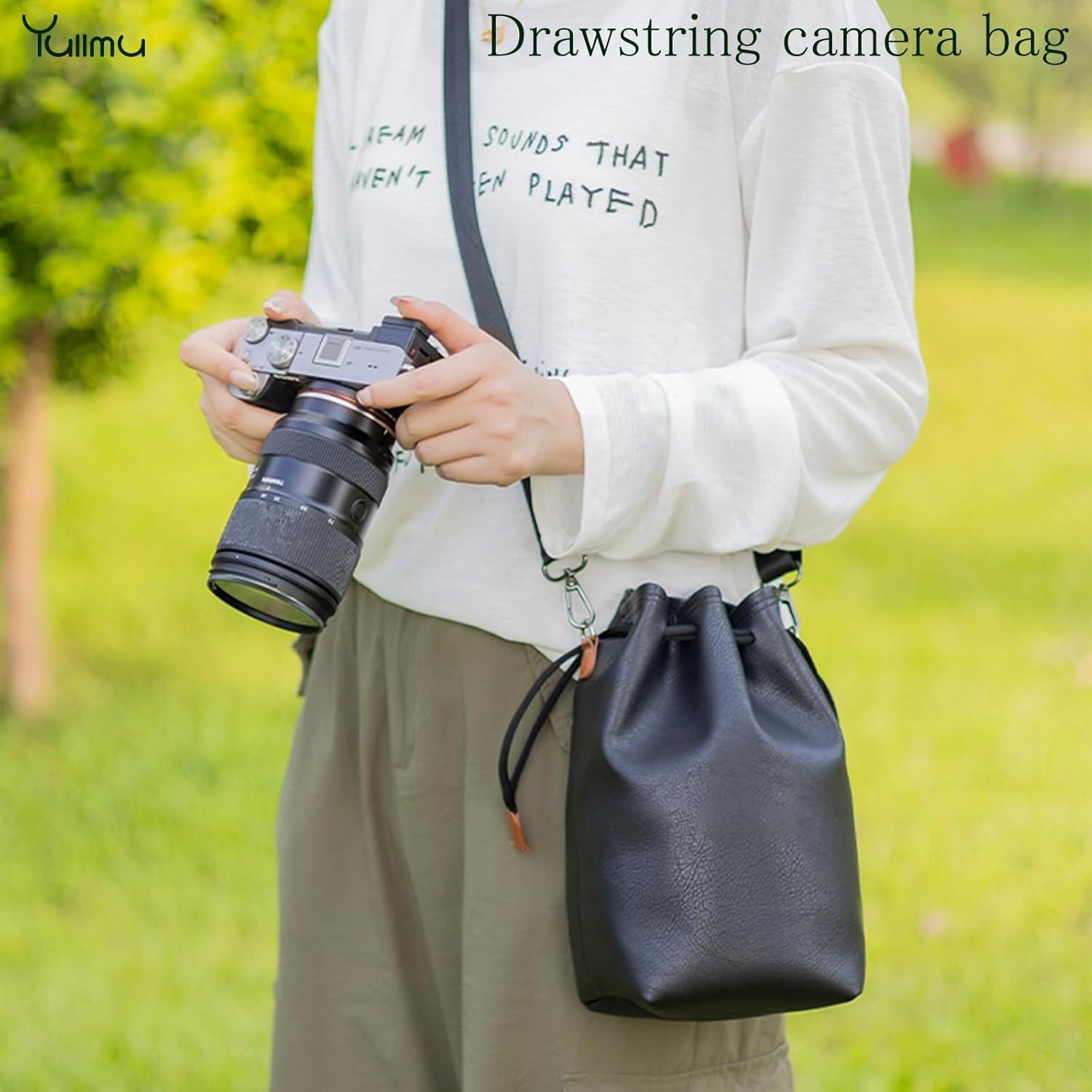 Bolsa de cámara Yullmu con cordón, suave y resistente al agua